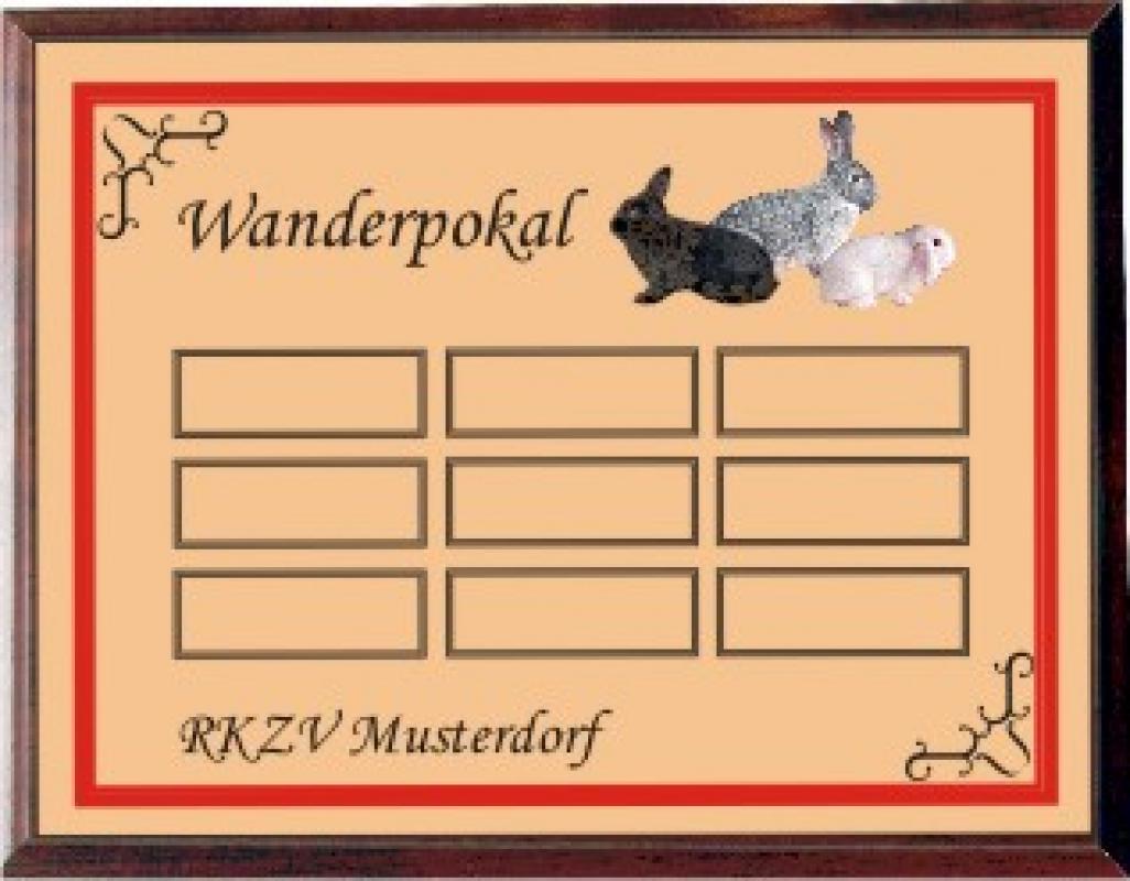Wanderpokaltafel Holz/Alu - auch mit Geflügel möglich - WPT 191